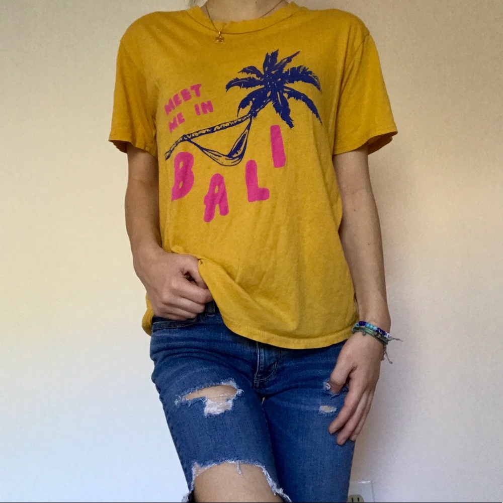 Mustard yellow, cotton T-shirt